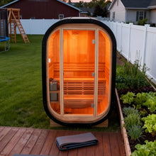 Amocane 2 Person Cedar Outdoor Cube Steam Sauna with 4.5KW Sauna Heater