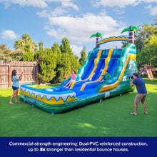 HeroKiddo 15ft Tropical Commercial Inflatable Dual Lane Water Slide