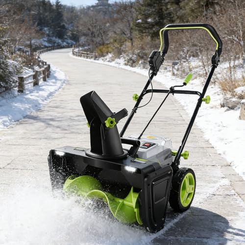 ORIDLECTAL Electric Snow Blower Cordless, 40V System with Fast Charger and 2 x 5.0Ah Batteries, 20 Inch Brushless Snow Blower with Adjustable Chute for Efficient Driveways and Sidewalks Clearing