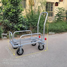 Foldable Garden Harvest Cart, Galvanized Steel Material, 150kg Capacity