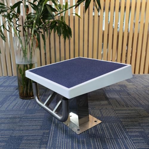CSGDOQY 600 Lbs Diving Board with Anti-Slip Surface and Stainless Steel Base - Ideal for Pools & Water Parks(Deep Blue and White)