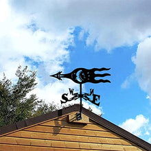 Weather Vane for Garden Sun and Moon Stainless Steel Weathervane All Steel Construction Outdoor Farm Wind Vane Roof Decoration (Style 5) (Style 1)