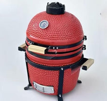 JOSOGO 16 Inch Ceramic BBQ Grill, Portable Smoker Braiser for Home, Garden, Balcony, Patio, Perfect for Steak & Charcoal Cooking(Green)