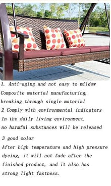 uhyOHF Outdoor Garden Swing Chair Courtyard Porch Swing Ceiling Swing Iron Three-Person Swing Chair Suitable for Balcony Backyard (