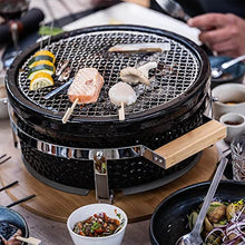 JTYMZYY Japanese Style Charcoal Grill Table, Portable Ceramic BBQ Grill with Wire Mesh Grill and Base,Tabletop Household Barbecue Tools for Outdoor Charcoal Barbecues Camping (Size : Round)