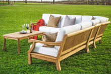 TeakStation Giva Grade-A Teak Wood 5pc Sectional Sofa Set :2 Sofas (Left & Right), 1 Lounge Armless Chair, 1 Corner Piece & Coffee Table:Furniture Only #TSSSSGV
