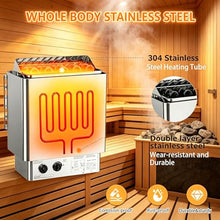 PioMue Electric Sauna Heater with Built-in Controller,Adjustable Temp & 3h Timer,Stainless Steel Steam Stove for Home Steam Sauna Bathroom, SPA Houses, Dry Saunas 220V-6KW
