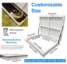 ERRULAN Crawl Space Floor Access Door Exterior, Flush-Mounted Basement Door for Home Renovation, Manual Cellar Doors Entrance Hatch for Storage/Emergency Escape(White,LXW 1500x650mm/59.1x25.6in)