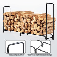 bleslin Outdoor Firewood Rack with Waterproof Cover, Vent, and Handle - Firewood Storage Shelf for Patio, Backyard, Balcony(122 * 35 * 122cm)