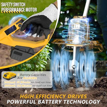20V Electric Tiller,270 RPM Cordless Soil Tiller Cultivator,22cm Wide & 18cm Deep Garden Rototiller,w/48 Steel Tines,for Courtyard Corner Flower Nursery 4000mAh