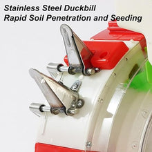 Seed Sower & Fertilizer Applicator, Hand Seed Spreader Garden Push Seeder Planter Simultaneous Sowing and Fertilization for Sowing a Variety of Garden Seeds(6-Nozzle)