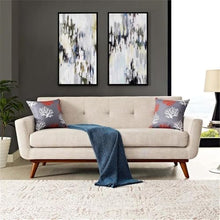 Allora Tufted Upholstered Loveseat, 78" W x 33" D x 32.5" H, Polyester Blend Fabric, Beige Finish, Cherry Rubber Wood Legs, Comfortable Cushion, Stylish Seating for Living Room or Lounge