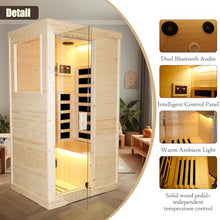 Brisca 1-Person Indoor Sauna Glass Door Bluetooth Natural