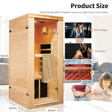 Daleyzay Indoor Infrared Sauna 1-Person Hemlock Wood Natural