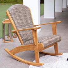 Cambridge Casual Auburn Padded Upholstered Outdoor Rocking Chair Natural Teak All-Weather Wicker