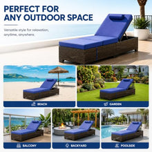 Patio Rattan Wicker Chaise Lounge Chair Set of 2,Pool Lounge Chairs