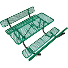Global Industrial 6'L Rectangular Picnic Table with Backrests, Green