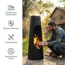 Sunnydaze Santa Fe Large Wood Burning Chiminea Outdoor Fireplace, 50"
