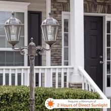 Gama Sonic Outdoor Solar Lamp Post Light Kit Double Head 300 Lumens Warm White Weathered Bronze