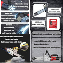Electric Concrete Chain Saw, Handheld Electric Mini Chainsaw Wall Cutter, Electric Diamond Chain Wall Cutter With 2 Chains/2 Guide Bar for Cutting Concrete, Steel Bars, Marble,5800W