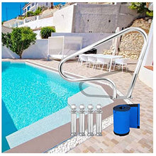 BSNANCA Pool Handrails 32X39 inch Pool Rail 250Lbs Load Capacity Rustproof Pool Handrail Humanized Swimming Pool Handrail with Blue Grip Cover & Screws