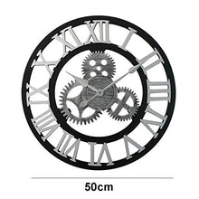 Outdoor Wall Clock Weatherproof 20 Inch Garden Wall Clocks Outdoor Roman Numerals Outside Clocks for Garden Retro 3D Mute Gear American Industrial Wind Creative Wall Clock B (B)