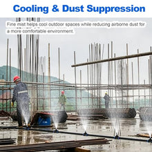 Construction Site Hose Mister Setup, Misting Line System for Cooling