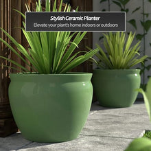 Red Lantern 20" Celadon Porcelain Fishbowl, Green