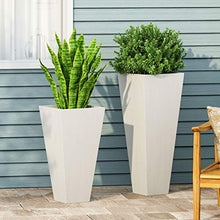 Christopher Knight Home Tommy, White Outdoor Modern Large and Small Cast Stone Planter Set