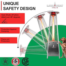 Lava CAPRI A-LINE 42000 BTU Portable Pyramid Patio Heater - 4.75" Glass Tube - 304 Stainless Steel - Triple Protection System (Propane, Stainless Steel)