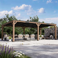 Modern Shade Wood Grill Gazebo 12' x 24' with Sloped Galvanized Steel Roof