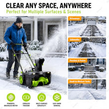 HASORVLUK Battery Powered Snow Blower, Brushless Motor 2Bat