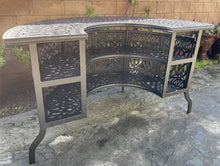 Elisabeth Cast Aluminum Patio Bar Set with Swivel Stools Desert Bronze
