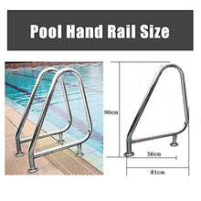 2PCS Swimming Pool Safety Handrail Kit Pool Handrails Pool Hand Rail, 304 Stainless Steel Swimming Pool Stair Rail, 250LBS Load Capacity, Easy Mount Hand Grab Rail