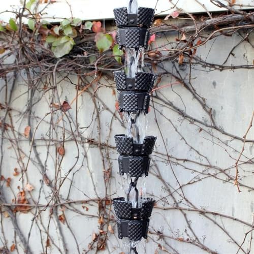 LBAawxe Rain Chains Rain Chains for Downspouts, Japanese Courtyard Garden Eaves Water Diversion Rain Chain