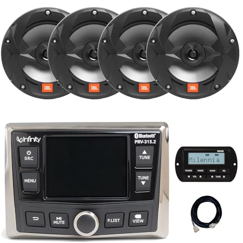 Enrock Marine Infinity PRV-315.2 Marine Radio Receiver & 6.5" Black Speakers