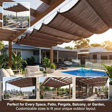 Waterproof Retractable Sun Shade Canopy, Breathable Wave Awning，Pergola Wave Awning Cover Silver Coated Polyester Fabric, Wave Sun Shade for Patio Garden Deck Trellis(W3*L18m/W9.84*L59.05ft)