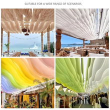 Wave Sheer Ceiling Drape, Sunshade Fabric, Outdoor/Indoor Decorative Canopy Curtain For Beach Wedding, Hotel Lobby, Patio, Commercial Street, Multicolor Optional(Green-A,500x50cm/197x19.7"-30)