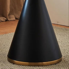 Bar Height Table Modern Round Dining Table 40", Solid Wood Black Gold Base