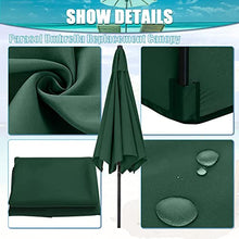 FKTHYO Parasols 6 Ribs/8 Ribs Parasol Sun Umbrella Replacement Cloth, 2.7M/300cm Garden Parasol Canopy Cover for Patio Sun Umbrella, Anti-Ultraviolet, Waterproof Parasols,Green-2.7m/8.8ft (8ribs)