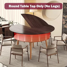 Blazea Round Table Extender Solid Wood Board, Large Foldable Table Top Only, 47 51 55 59 63 70 in Diameter Dining Room Table Top Without Legs(Walnut Wood,160 cm (63 inch))