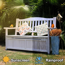 JINGSHIQIAOPL 55 Gallon Outdoor Storage Bench, Outdoor Bench for Garden with Armrest, Park Bench for 1-3 Adult for Yard, Front Porch, Max Load 660 LBS(Brown)