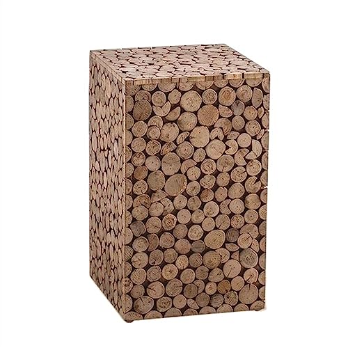 Mobile Side Table Square Side Table Decorative Garden Stools for Indoor Outdoor Heavy Duty Wood Side Table Modern End Table Plant Stand, for Living Room Bedroom Balcony Entrance Sofa End Table ( Size