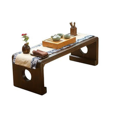 HASMI Living Room Table Console Table Guqin Piano Wood Ancient Furniture Four Long Space Guest Table Low Floor Oriental Tea Table Outdoor Side Table (Size : Table)