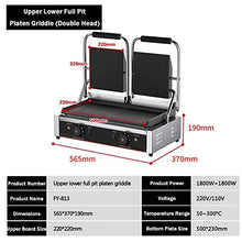 Electric Countertop Griddle Grill Stainless Steel Flat Griddle Hotplate Bbq Kitchen Grill Adjustable Temp Control Restaurant Grill for Camping Outdoor Tailgating Kitchen Home Barbecue,813
