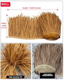 MXJCKSOQ Tiki Bar Umbrella Cover - Synthetic Flame Retardant Palm Thatch Natural Look Decoration for Garden Gazebo Patio - Size: 0.5x8m/1.6x26ft,Giallo-0.5x6m