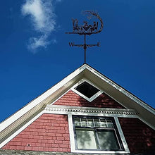 Cozy Cottage with Roof Mount Metal Weathervane Decoration Black Weather Vane Wind Direction Indicator Kit Metal Bracket Weather Vane for Roof Garden Home Garden Sheds Fence Posts Pergola (Carp)