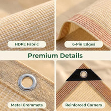 25 x 40 ft Beige Shade Cloth,UV Resistant Durable Mesh Tarp with Grommets