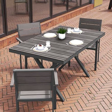 Flash Furniture Commercial Grade 59x35.5 in Metal Dining Table, Gray
