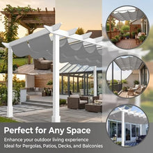 Retractable Sun Shade Canopy, Breathable Wave Awning，Pergola Sliding Cover high-Density Polyethylene Fabric, Wave Shade sail for Patio Garden Backyard Deck Trellis(W2.2*L15m/W7.22*L49.21ft)